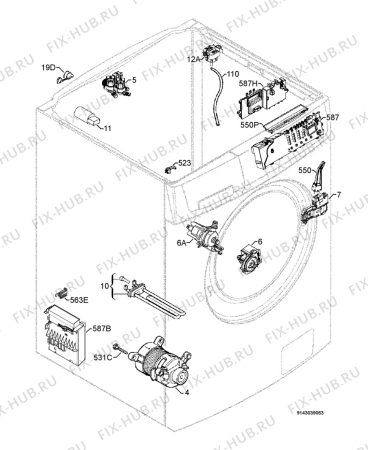 Взрыв-схема стиральной машины Electrolux EWW14581W - Схема узла Electrical equipment 268